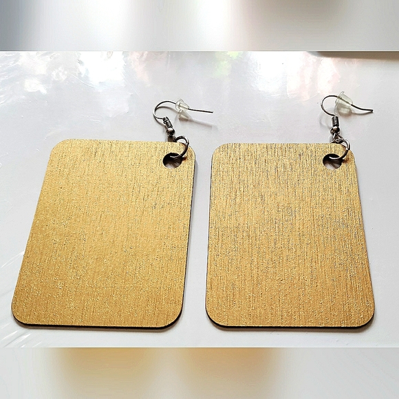 New Handcrafted Italia Holographic & Hand-painted Wood Earrings! 2.5" inch Women - Picture 3 of 6